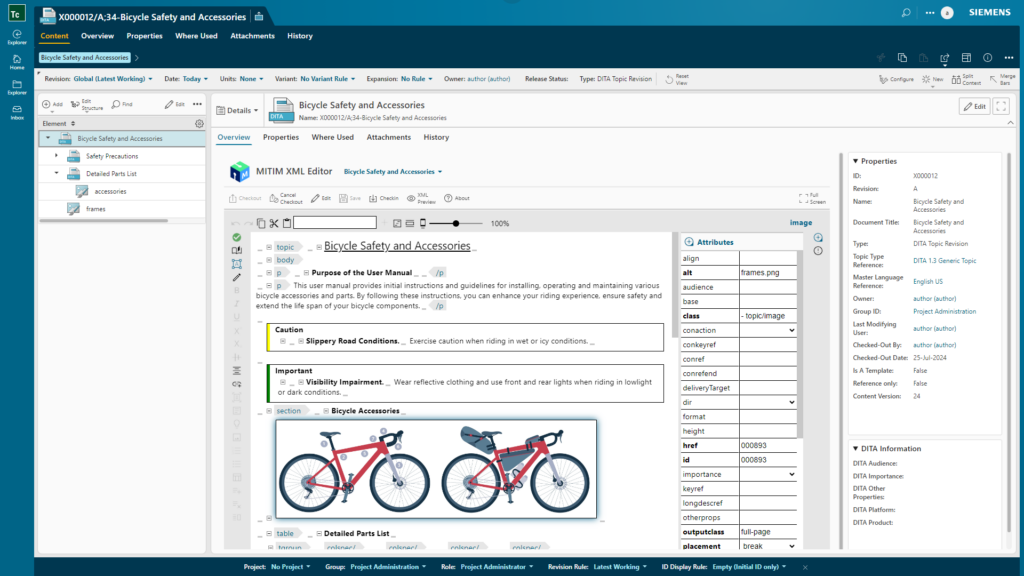 MITIM XML Editor within Teamcenter Active Workspace Client